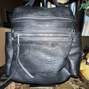 Kenneth Cole Reaction Charcoal Leather Backpack